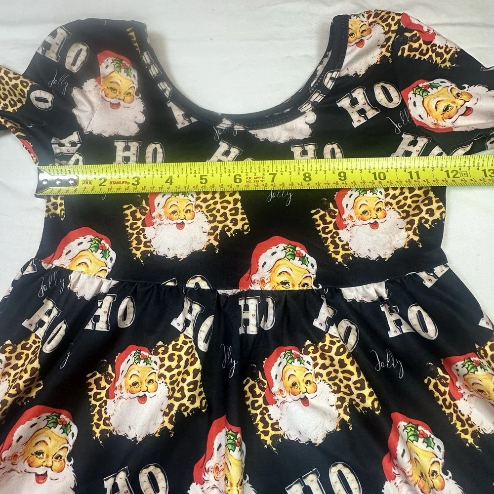 Christmas Cheetah Santa Girls Unique Unbranded Outfit Boutique‎ 4T NEW
